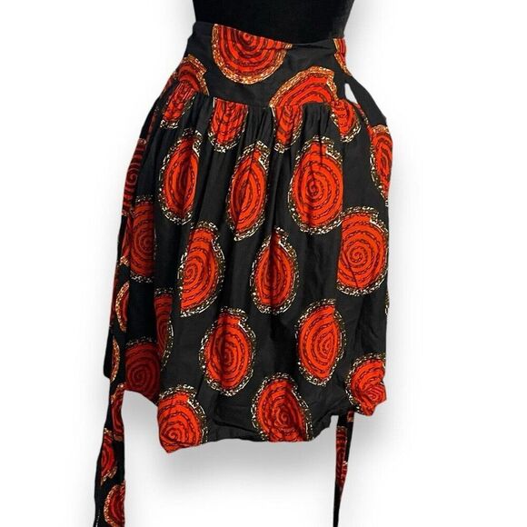 Handmade Knee Length African Print Belted Skirt Women's 1X Multicolored Casual - Picture 6 of 9
